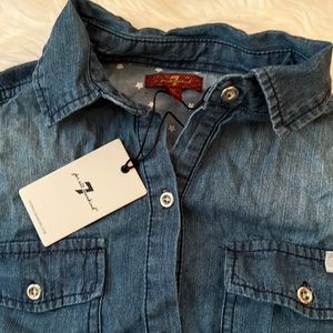 Youth denim jean dress, ties at the waist